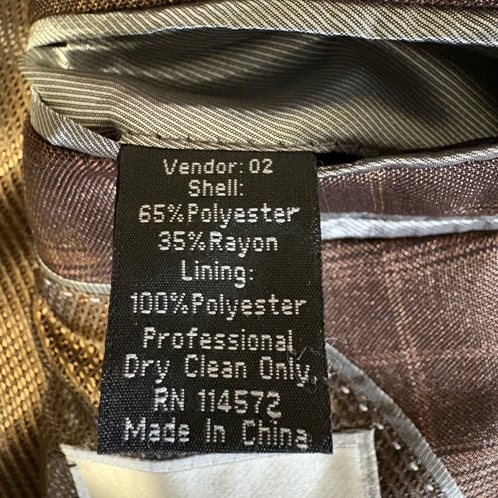 Vinci Philosophy Sports Coat 48R Chocolate Glen‎ Check Performance Blazer Jacket